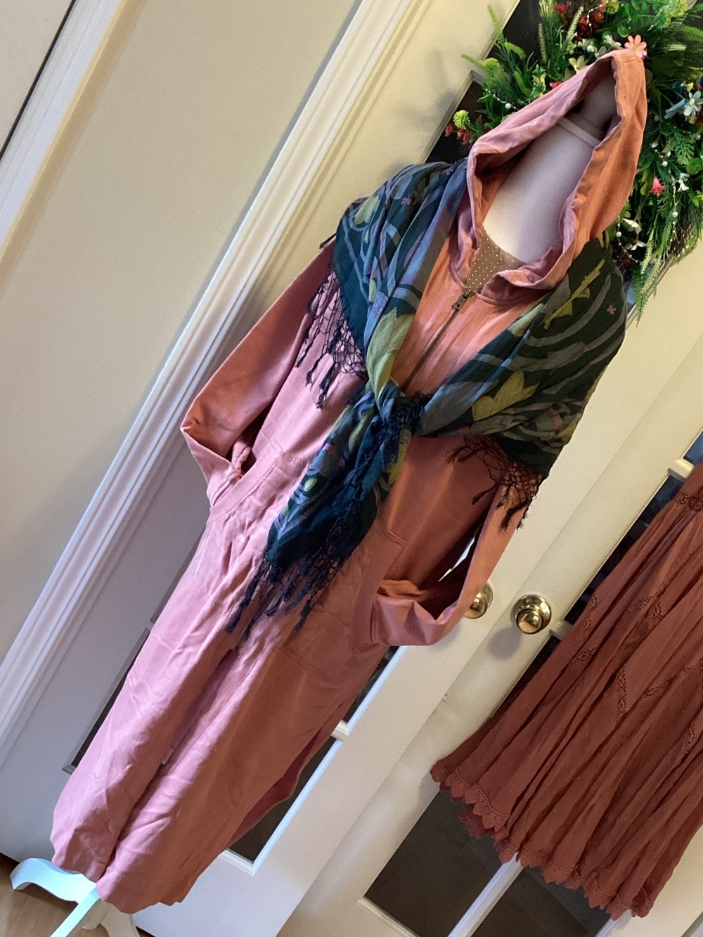 Young Fabulous & Broke Long Hooded Utility Jacket in Dusty Rose